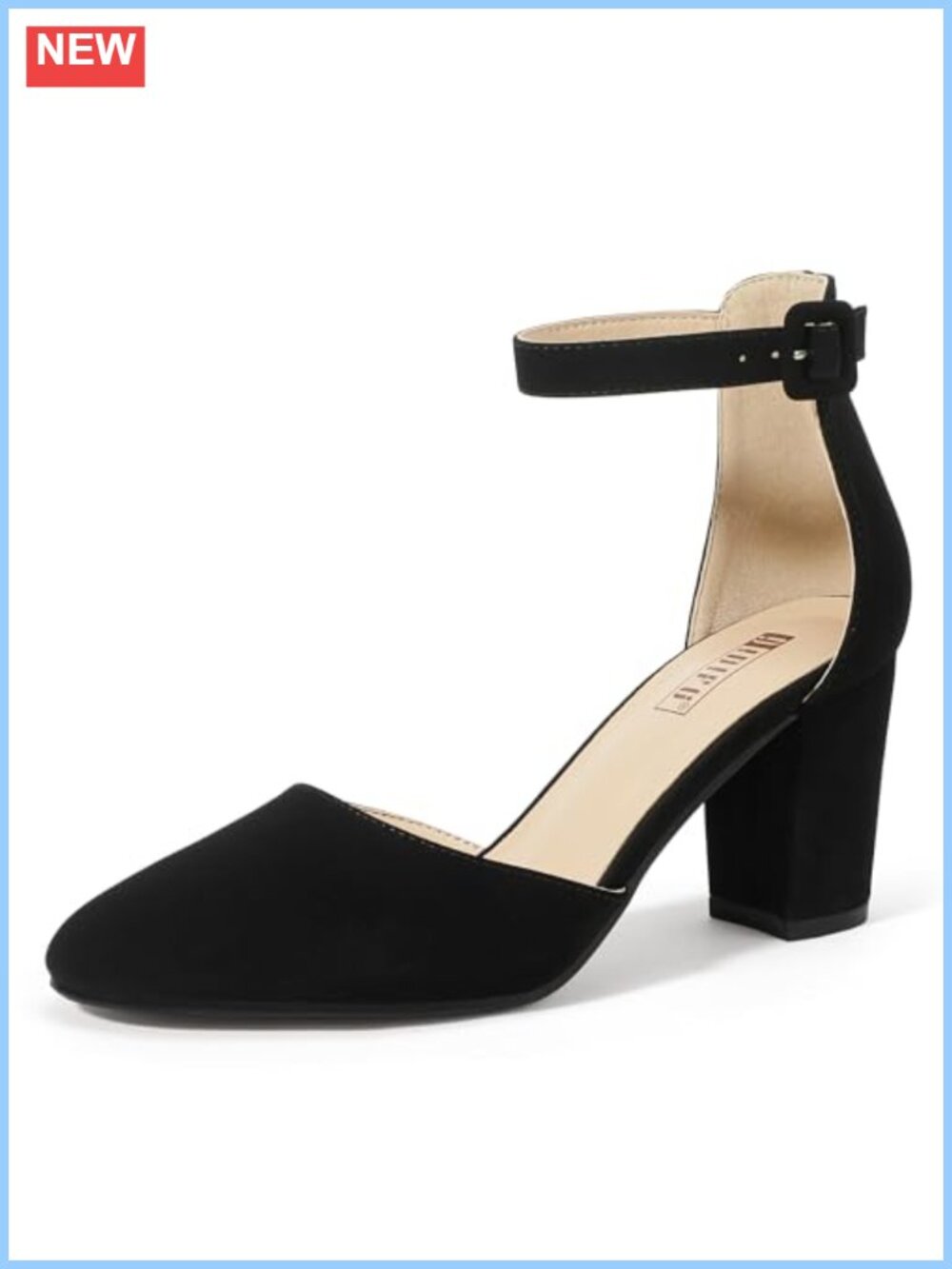 Chunky Block Heel Pumps for Women - 3 Inch Cushioned Dress Shoes